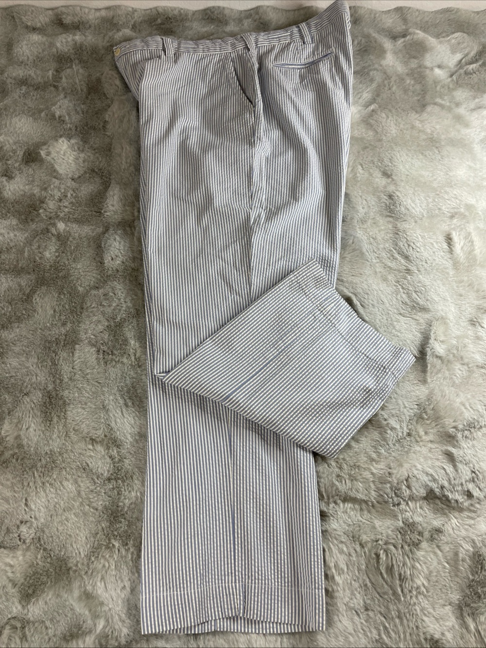Ralph Lauren Blue & White Seersucker Chinos-0194